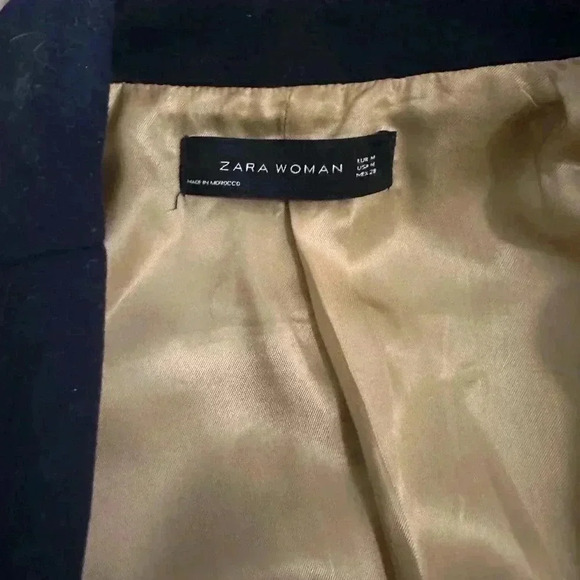 ZARA Double Breasted Wool Blend Coat Size Medium - Picture 4 of 5